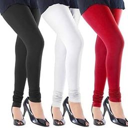 S R Collection Women's & Girl's Cotton Ankle Length Leggings for Western & Indian Wear Pack of 3-picture-2