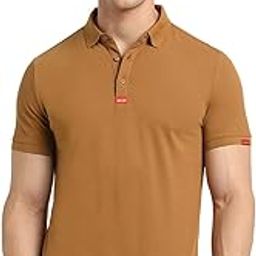 the bear house Men Brown Solid Slim Fit Polo Collar Tshirt-picture-26