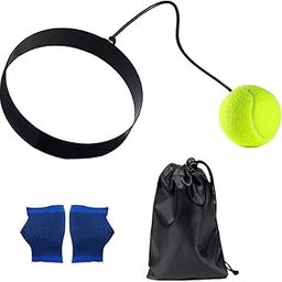 Enakshi (LABEL) Creations Boxing Reflex Ball Headband Exercise Improve Speed Gift Boxing Reaction Ball Yellow Ball-picture-3