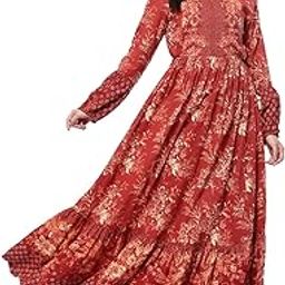 Women Floral Printed Tiered Flared Dress-image-47
