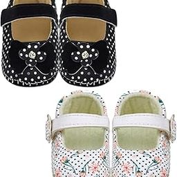 6 To 12 Months Baby Girls Set of 2 Pair Synthetic Leather Sandal Booties (Black,White) -BT1204andBT1243-image-70