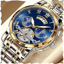 Multicolour Dial Analogue Men's Wrist Watch with Date Calendar, Metal Case and Strap -BRRD1-image-84