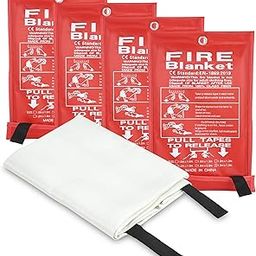 FJNATINH Emergency Fire Blanket - 4Pack 60x60'' Fiberglass Flame Retardant Fire Blanket for Kitchen, Home, Fireplace, Grill, Warehouse, Camping Use-image-39