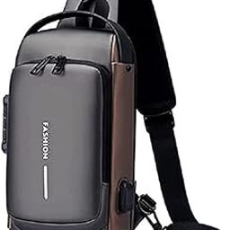Anti-Theft Waterproof Cross Body Bags || Sling Bag for USB Charging Port Password Lock with Outdoor Travelling(Multi Color) (Traveling Side Bag)-image-34