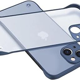 EGOTUDE Frameless Hard Back Cover Case for iPhone 13 (Camera Protection, Blue, Polycarbonate)-image-69