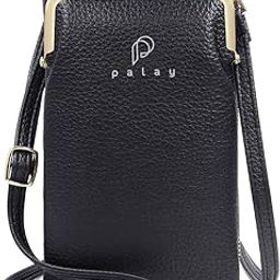 Women Crossbody Phone Bag Ladies Wallet Small Soft PU Leather Cell Phone Purse Mini Shoulder Bag with Strap Card Slots (Black)-image-91
