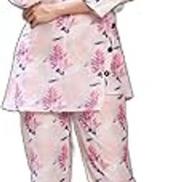 Light Pink Muslin Printed Stitched Indo Western Co Ord Set For Women-picture-9