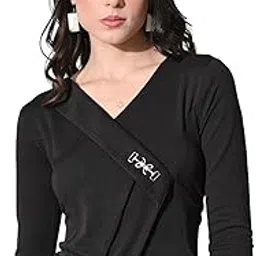 sfoty Asymmetric Wrap Style Top with Metal Buckle Detail-picture-39