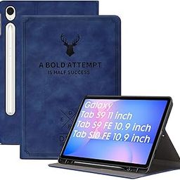 Robustrion Cover for Samsung Galaxy Tab S10 FE 10.9 inch/Tab S9 FE 10.9 inch/Tab S9 11" Case with [S Pen Holder], Deer Flip Case for Samsung Tab S10 FE / S9 FE Tablet Cover [Auto Sleep Wake] - Blue-24