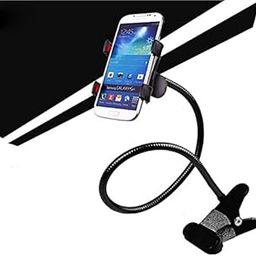 HOJI Metal Lazy Stand Bracket Mobile Phone Stand | Flexible | Portable - Foldable | 360 Degree | Gooseneck Long Arm Clip Compatible with All Mobile Phones Size Upto 6.5" Inch - Black-picture-12