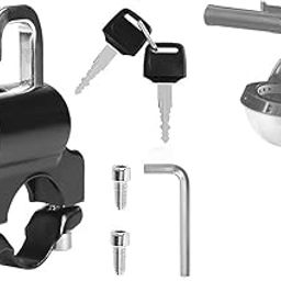 Bitnex Motorcycle Helmet Lock，Motorbike Accessories,Bike Handlebar Tubing Helmet Lock,Anti-Theft Helmet Safety Lock Metal 22mm-26mm Black with 2 Keys Motorcycle Accessories-image-5