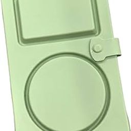 UJEAVETTE Silicone Snack Container 2 Compartment Sauce Container for Salad Home Picnic Green-image-99