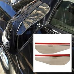 Automaze 3R 1 Pair Side Mirror Rain Visor Blades Car Back Mirror Eyebrow Rain Cover (Black) | Rear mirror | For Car-image-5