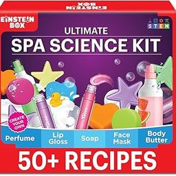 Einstein Box Ultimate Spa Science Kit for Boys & Girls Aged 8-10-12-14| Birthday Gift Ideas with Face Mask & Lip Gloss Making | STEM Projects for 8,9,10,11,12,13,14 Year Olds | Gift Ideas for Girls |-67