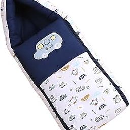 FILLOXY Baby Sleeping Bag in Muslin Material for Newborns | Soft & Skin Friendly Baby Wrapper | Lightweight & Cushioned Infant Sleeping Sack | Easy to Carry & Wash | 0-6 Months (Bus)-image-88