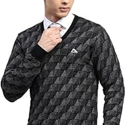 Mens Self Design V Neck Full Sleeve Pullover (1243341VN)-image-11