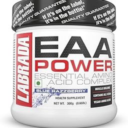 Labrada EAA POWER Essential Amino Acid Complex Powder (6.57g EAAs, Muscle Building, Vegan, 40 Servings) - 0.88 lbs (Pack of 400g) (Blue Razzberry)-image-1