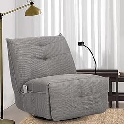 Royaloak Florence Fabric Power Motion 1 Seater Recliner | 3D Mesh Fabric | High Backrest | Adjustable Mobile Holder | Power Motion Recliner with USB Port | Rocking and Revolving Mechanism-image-45