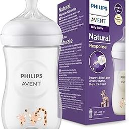 Philips Avent Natural Baby Feeding Bottle | No.1 Brand Recommended by Moms Worldwide | Ideal for 1 months+| Natural Response Technology Mimics Breastfeeding | Uniquely Designed Nipple releases milk only when baby drinks | Pack of 1 | SCY903/66-28