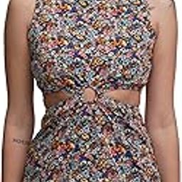 Women's Floral Sleeveless Front Cutout Fitted Short Dress | Bold & Chic | Perfect for Parties, Date Nights & Special Occasions-image-27