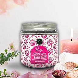 The RawLogic Rose Floral Soak Bath Salt with Epsom Salt, Himalayan Pink Salt & Dead Sea Salt | Relaxing Aromatherapy Soak with Rose Essential Oils | Foot, Body, Muscle Aches, Pain Relief | Relaxing | Moisturised, Soft, Hydrated Skin Bath Salts for Women & Men | | Pure & Natural | 150 gms (Pack of 1)-4