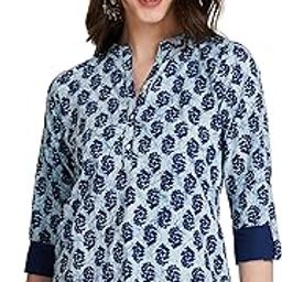 Women's Screen Print Straight Cotton Short Kurti-image-91