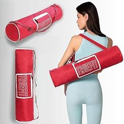 TRUEFIT Yoga Mat Bag with Strap for Men & Women | Waterproof Exercise Duffle & Drawstring Yoga Mats Classic | Ideal for Gym, Yoga, Pilates & Travel | Royal Red-image-5
