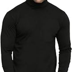 Men's Thermal Classic Fit Upper Top Turtle(High) Neck Cotton Solid Sweaters for Men,Full Sleeves Winter Wear Suit for Infants 100% Warm Thermal (Black)_OSJBI131_95-picture-15