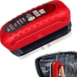 3D CUBES Magnetic Car Side Mirror Glass Cleaner, Waterproof, Double-Sided Design, Red and Black-image-49