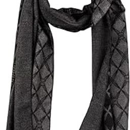 Zig-Zag Lines Black Wool Scarf for Men � Soft & Warm Winter Wrap, Elegant Formal & Casual Wear-25
