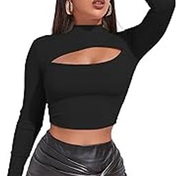 Women's & Girl's Solid Knitted Full Sleeve High Neck Ruched Bust Crop Tee Tops (Top 109)-image-36