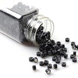Yesurprise 1000 Silicone Micro Link Rings 5mm Lined Beads for Hair Extensions Tool Black ââ‚¬¦-image-66