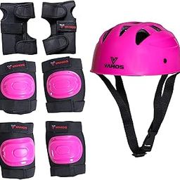 VAMOS Protective Set Guard Protection kit for Skating, Cycling & Skateboarding for Kids Age 6-15 Years with Knee, Elbow and Wrist Guards. (Matte Pink, Medium)-image-77