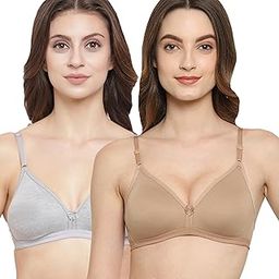 Women's Non Padded/Non-Wired & Medium Coverage Deep-Neck/Narrow Back T-Shirt Bra (Pack of 2)-picture-16