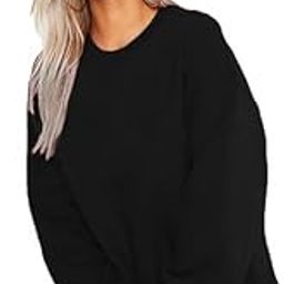 Women's Boyfriend/Loose Fit Round Neck Loopknit Sweatshirt (Red Color)-image-12