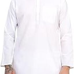 Men's Cotton Blend Blend Knee Length Solid Color Style Stright Long Mandrin Collor Ethnic Casual Wear Kurta Only-image-13