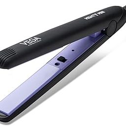 VEGA PROFESSIONAL Mighty Mini Hair Straightener with Ceramic Plates, Ultra Fast Heatup, Overheating Protection Technology, Travel Friendly, Compact Size Hair Straightener, Black (VPVHS-10)-image-36