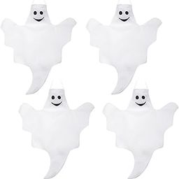 Skylety 32 Inch Outdoor Halloween Ghost Decorations Tree Hanging Windsock White Flying Ghosts for Indoor Outdoor Tree Front Yard Porch Lawn Garden Pillar Party Decorations (4 Pcs)-image-61