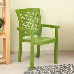 Nilkamal Plastic Chair for Living Room with Arm | 3 Year Warranty | Stackable Plastic Chair for Home, Living Room, Outdoor|Green Colour|Tulip-image-42