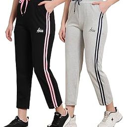 Women's Relaxed Fit Mid Rise Pyjama/Track Pant Casual Loungewear - Pack of 2-picture-34