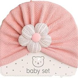 Cotton Turban Hat with Flower – Soft Unisex Baby Cap (0-3 Years)-image-12