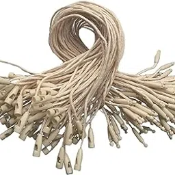 Aakriti 7.7" 900 Pcs Hang Tag String Fasteners for Gifts Luggage Label Attachment Clothing, Price Tag String Hanging Rope Snap Lock Pin Loop Fastener Hook Ties Hang Tag (Wax White TAG PIN)-image-53