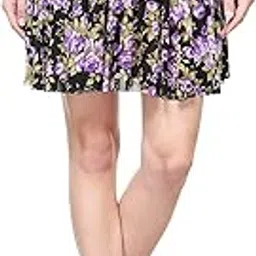 kolva Women's/Girl's Printed Skirt with Divider Short (Pack of 1) Multicolour-picture-1