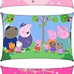 pepme Kids Pillow Cover Unicorn, Pig, Princess Cartoon Digital Printed Soft Cushion Cover (18x12 Inches, Set of 3)-image-74