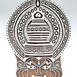 Wooden block stamps Kuchipudi 8 inches Printing Blocks Textile Printing Block Fabric Paper and Henna Printing Block etc-8