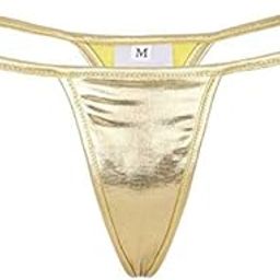 Women's Shiny Metallic Leather Low Rise Mini G-String Bikini-picture-29