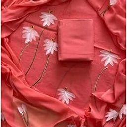 women's unstitched hand block printed pure cotton suit set with chiffon dupatta | |kurta 2.5m, bottom 2.5m, dupatta ||-image-11
