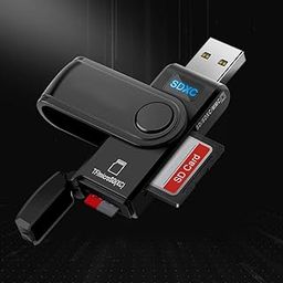 USB 3.0 SD Card Reader, Micro Memory Card Adapter with Card Cap for TF/Micro SDXC/Micro SDHC/Micro SD/SD/SDXC/SDHC/UHS-I Card USB SD Card Reader Compatible with Windows, OS, Android-8