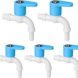 Nilsons Royal Blue 5 Pc Nozzle Cock Tap Set | Plastic Water Tap with Hose Connector for Garden, Washing Machine, Bathroom, Utility | Wall Mounted | Leakproof | Rust-Free | ½ Inch Pipe Fit-picture-1