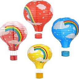 Pop The Party Paper 4Pcs Parachute Lanterns (Multi Color)-image-13